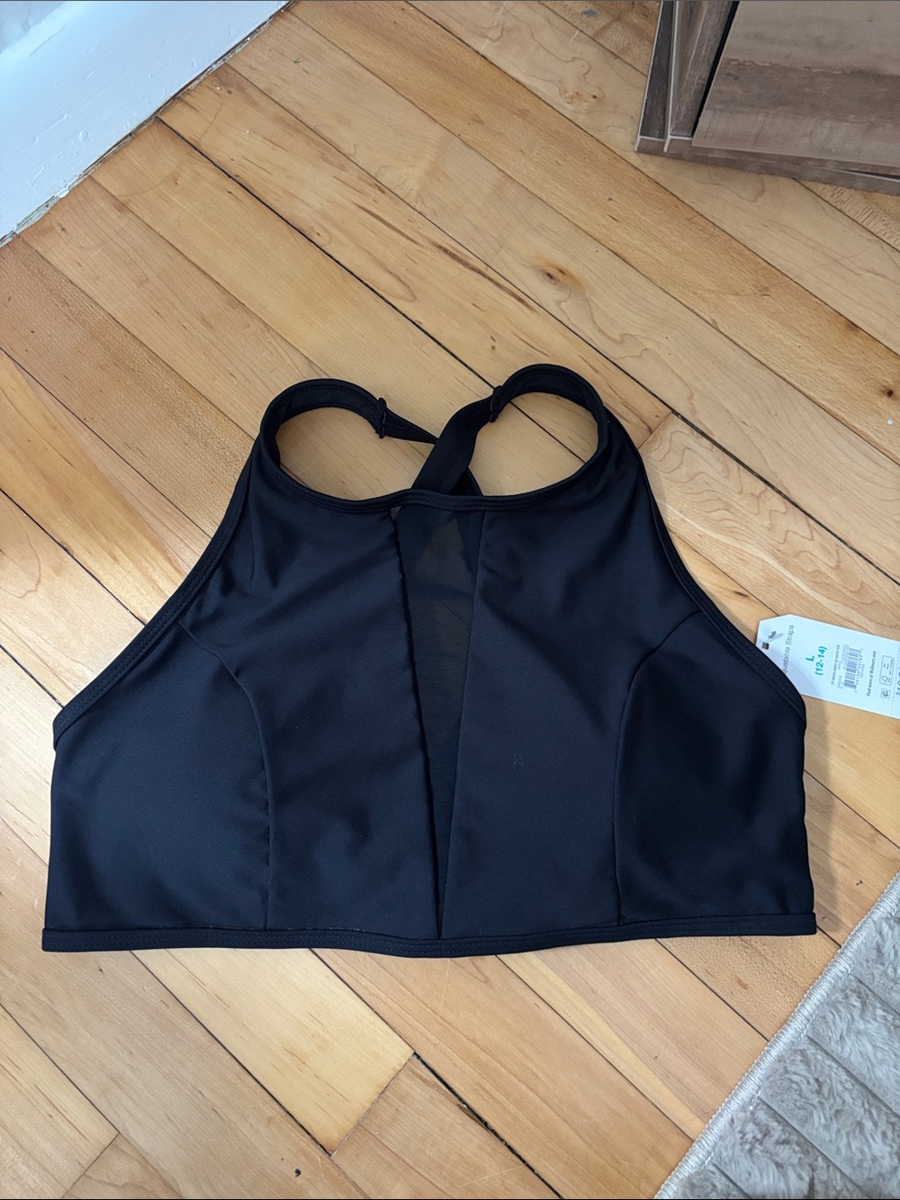 Black High-Neck Sports Bralette